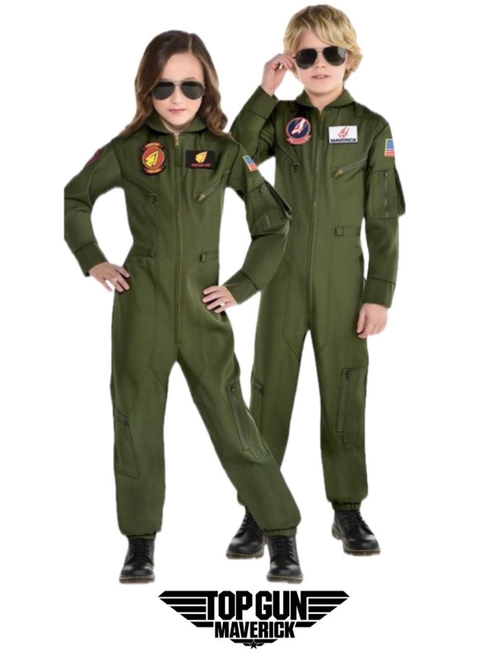 AMSCAN Top Gun: Maverick Flight Suit Costume  Kid’s Unisex Size Large 12-14